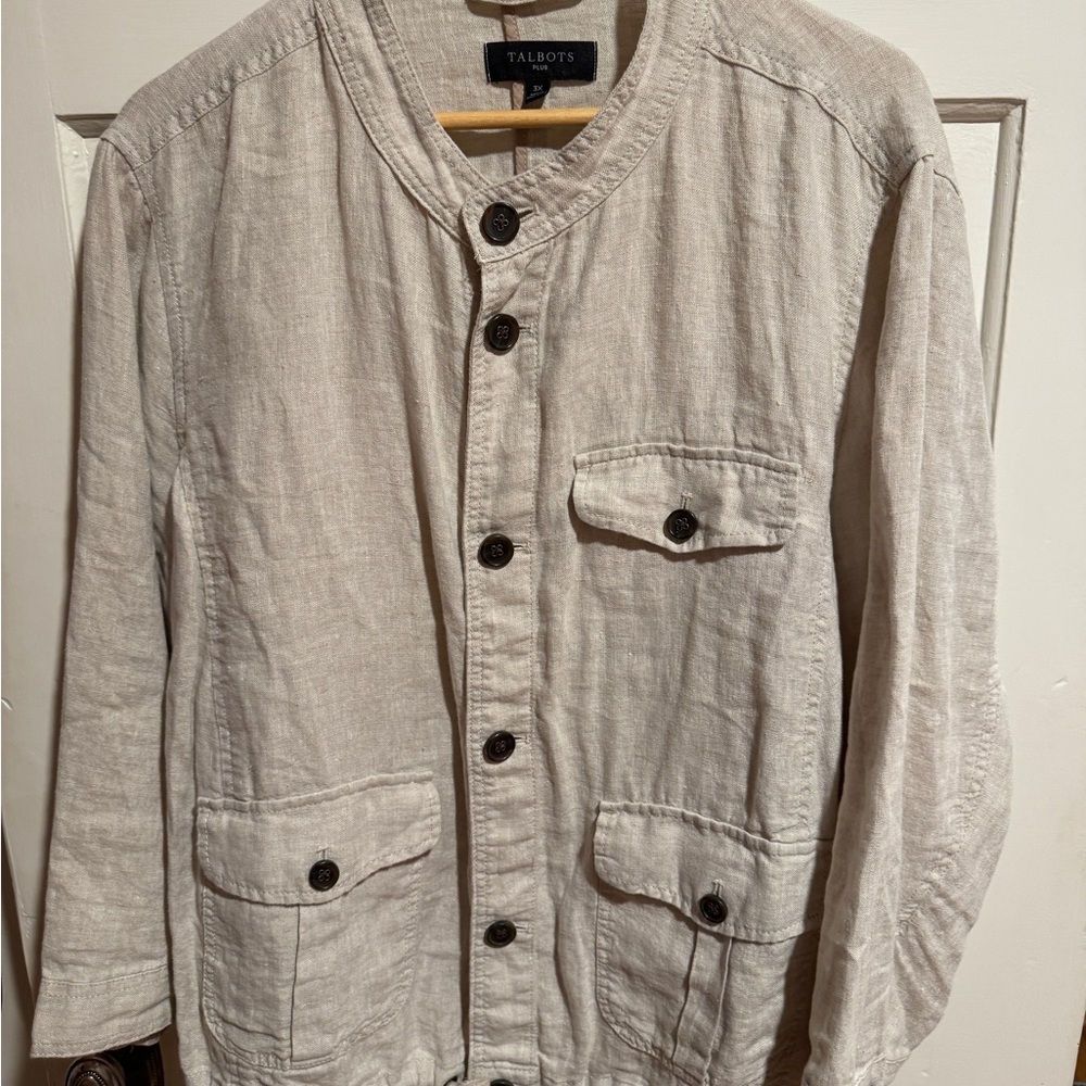 Talbots Women's Beige Button-Up Jean Jacket
